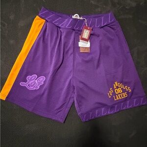 Mitchell & Ness Purple and Gold Athletic Shorts